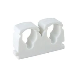 Pipe Clip Talon Double White 15mm Pack Of 50