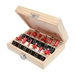 Faithfull Router Bit TC Two Flute Shank 1/4in Set Of 12