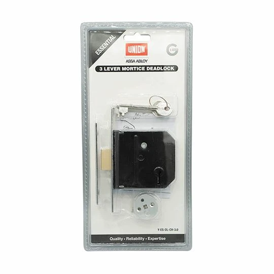 Union Mortice Deadlock 3 Lever Essentials Chrome 3in