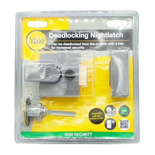 Yale Lock Night Latch Security Narrow Gun Metal 40mm