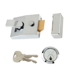 Yale Lock Night Latch Security Standard Chrome 60mm