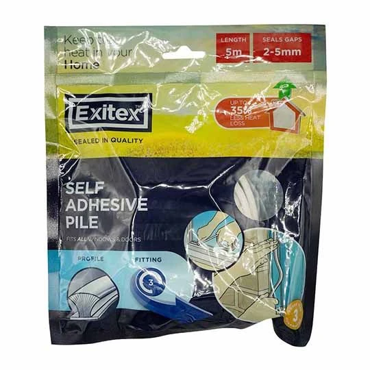 Draught Excluder Self Adhesive Polypropylene Pile Brush White