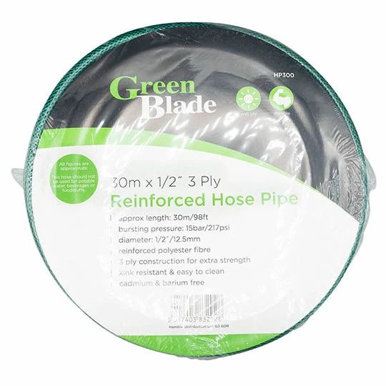 Green Blade Hose Pipe Green 1/2in X 30m 3 Green Blade Hose Pipe Green 1/2in X 30m