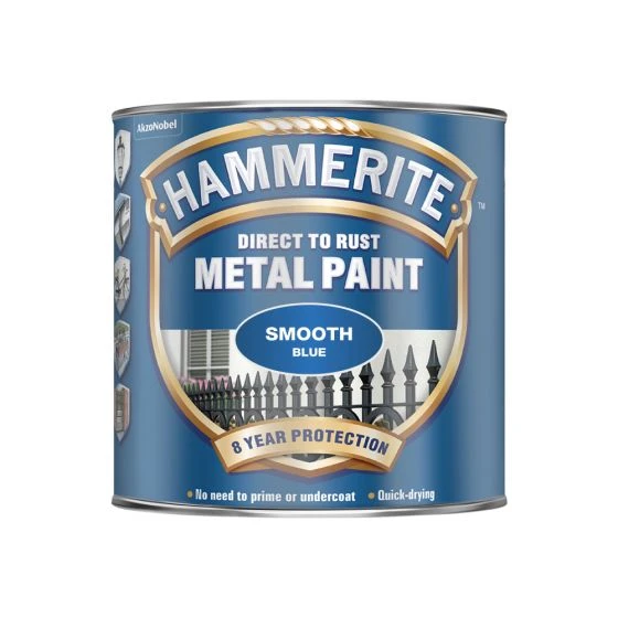 Hammerite Metal Paint Smooth Finish Blue 750ml 3 Hammerite Metal Paint Smooth Finish Blue 750ml