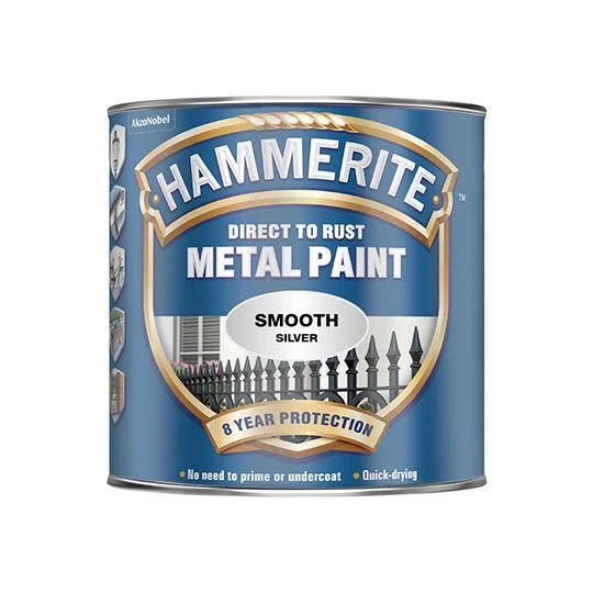Hammerite Metal Paint Smooth Finish Silver 750ml - Image 2