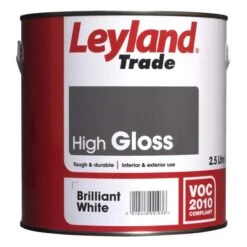 Leyland Trade High Gloss Paint Brilliant White 2.5L