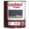 Leyland Trade One Coat Gloss Paint Brilliant White 750ml -Paint Tool Store 104225 28482 leyland one coat gloss black 750ml
