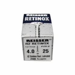 Reisser Stainless Steel Pozi Screws 4x25mm Box Of 200