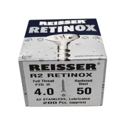 Reisser Stainless Steel Pozi Screws 4x50mm Box Of 200