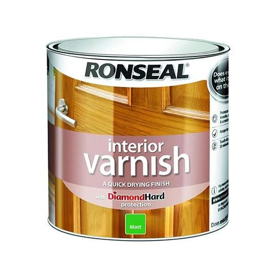 Ronseal Diamond Hard Interior Varnish Matt Clear 2.5L