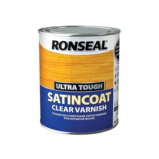 Ronseal Ultra Tough Clear Varnish Satin Coat 750ml