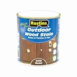 Rustins Quick Dry Outdoor Wood Stain Satin Walnut 500ml
