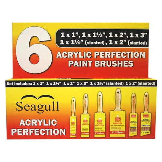 Seagull Acrylic Perfection Paint Brush Set Of 6