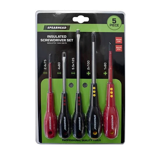 Spearhead Screwdriver Set Assorted (PZ SL Insulated) 5 Pieces