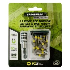 Spearhead Pro PZ2 Torsion Bits Set Magnetic Bit Holder 25mm