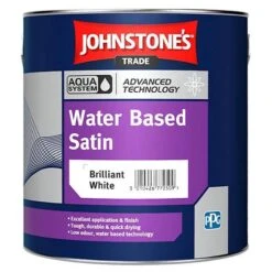 Johnstones Trade Aqua Water Based Satin Paint Brilliant White 2.5L