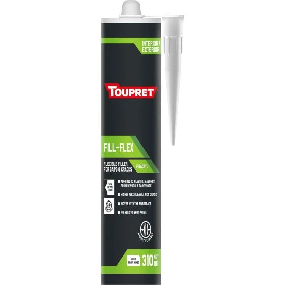 Toupret Fibacryl Flexible Filler White 310ml 4 Toupret Fibacryl Flexible Filler White 310ml - Image 2