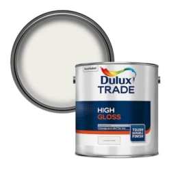 Dulux Trade High Gloss Paint Pure Brilliant White 2.5L -Paint Tool Store 5010212000281 combi