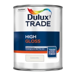 Dulux Trade High Gloss Paint Pure Brilliant White 1L