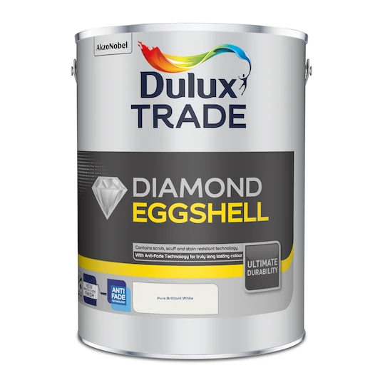 Dulux Trade Diamond Eggshell Paint Pure Brilliant White 5L 3 Dulux Trade Diamond Eggshell Paint Pure Brilliant White 5L