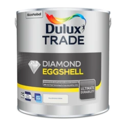 Dulux Trade Diamond Eggshell Paint Pure Brilliant White 2.5L