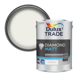 Dulux Trade Diamond Matt Emulsion Paint Pure Brilliant White 5L -Paint Tool Store 5010212560563 combi