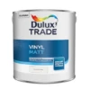 Dulux Trade Vinyl Matt Emulsion Paint Pure Brilliant White 2.5L -Paint Tool Store 5010212561140 can