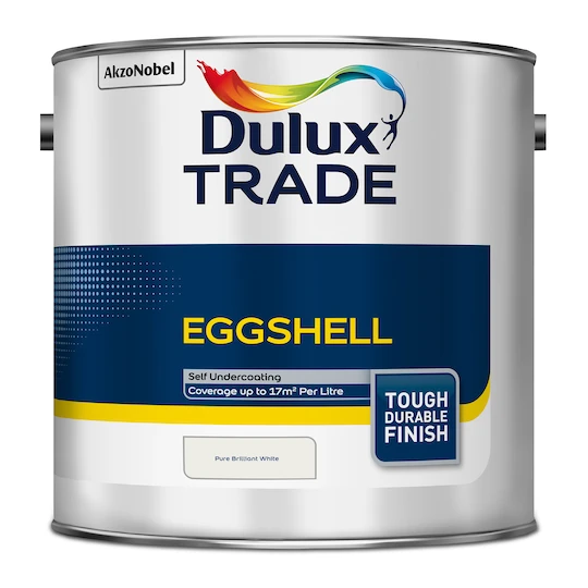 Dulux Trade Eggshell Paint Pure Brilliant White 2.5L 3 Dulux Trade Eggshell Paint Pure Brilliant White 2.5L