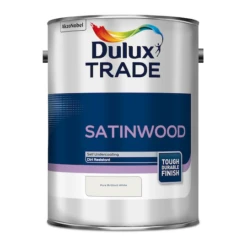 Dulux Trade Satinwood Paint Pure Brilliant White 5L