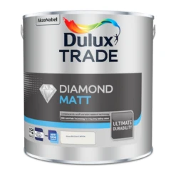 Dulux Trade Diamond Matt Emulsion Paint Pure Brilliant White 2.5L