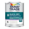 Dulux Trade Quick Dry Satinwood Paint Pure Brilliant White 1L -Paint Tool Store 5010212611371 can