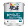 Dulux Trade Quick Dry Satinwood Paint Pure Brilliant White 2.5L -Paint Tool Store 5010212611388 can