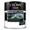 Crown Trade Fast Flow Quick Dry Satin White 1L -Paint Tool Store crown trade fastflow quick dry satin 1l hi res