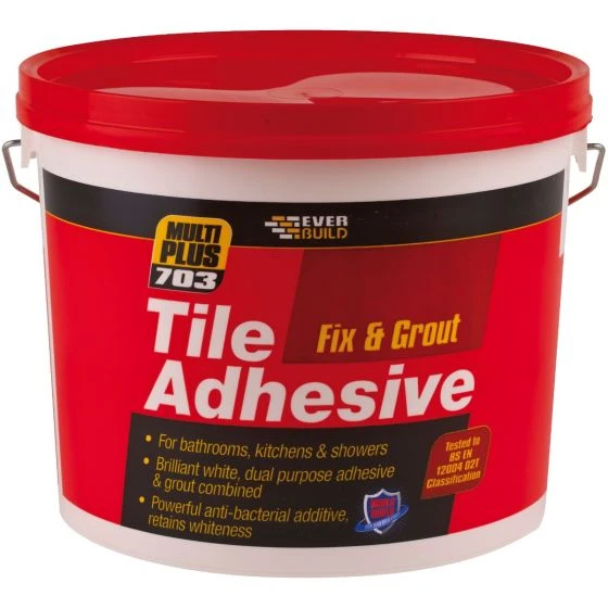 Everbuild 703 Fix & Grout Ready Mixed Tile Adhesive White 1.5kg 3 Everbuild 703 Fix & Grout Ready Mixed Tile Adhesive White 1.5kg