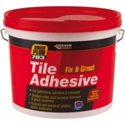 Everbuild 703 Fix & Grout Ready Mixed Tile Adhesive White 3.75kg