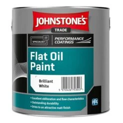 Johnstones Flat Oil Paint Brilliant White 2.5L -Paint Tool Store johnstones flat oil paint brilliant white 2.5l