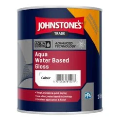 Johnstones Trade Aqua Water Based Gloss Paint Black 1L -Paint Tool Store johnstones trade aqua water based gloss paint black 1l