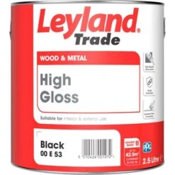 Leyland Trade High Gloss Paint Black 2.5L -Paint Tool Store leyland trade high gloss paint black 2.5l