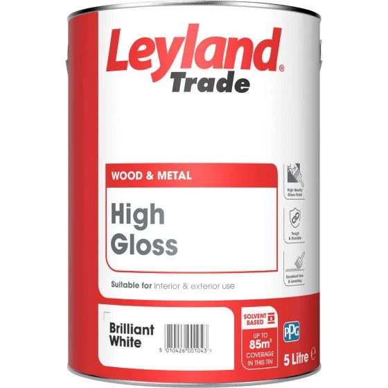 Leyland Trade High Gloss Paint Brilliant White 5L 6 Leyland Trade High Gloss Paint Brilliant White 5L - Image 4
