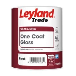 Leyland Trade One Coat Gloss Paint Black 750ml -Paint Tool Store leyland trade one coat gloss paint black 750ml
