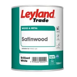 Leyland Trade Satinwood Paint Brilliant White 750ml -Paint Tool Store leyland trade satinwood paint brilliant white 750ml