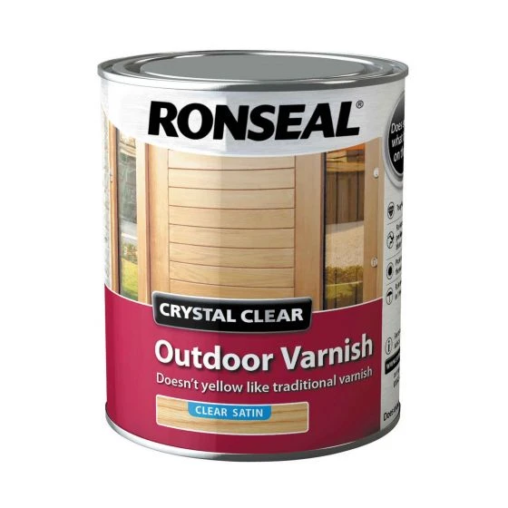 Ronseal Crystal Clear Outdoor Varnish Satin Clear 750ml 4 Ronseal Crystal Clear Outdoor Varnish Satin Clear 750ml - Image 2