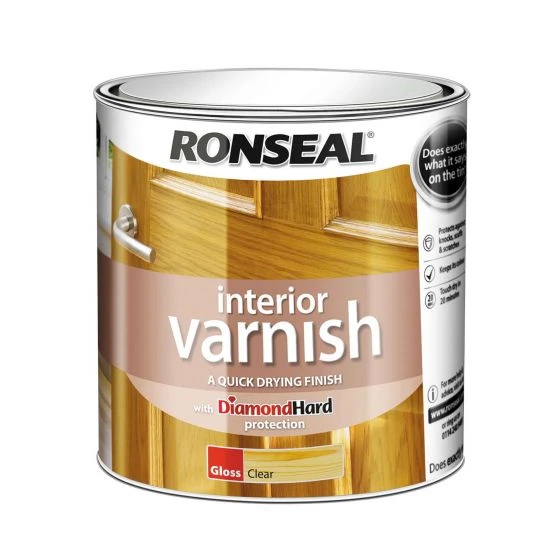 Ronseal Diamond Hard Interior Varnish Gloss Clear 2.5L 4 Ronseal Diamond Hard Interior Varnish Gloss Clear 2.5L - Image 2