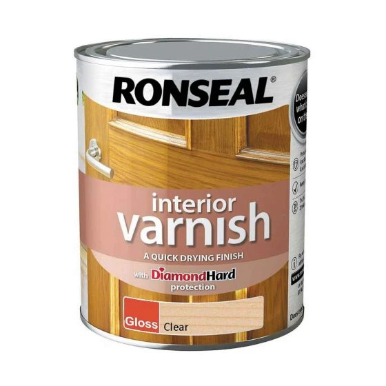 Ronseal Diamond Hard Interior Varnish Gloss Clear 750ml 5 Ronseal Diamond Hard Interior Varnish Gloss Clear 750ml - Image 3