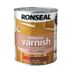 Ronseal Diamond Hard Interior Varnish Gloss Dark Oak 750ml -Paint Tool Store ronseal diamond hard interior varnish gloss dark oak 750ml
