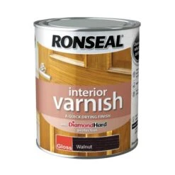 Ronseal Diamond Hard Interior Varnish Gloss Walnut 750ml -Paint Tool Store ronseal diamond hard interior varnish gloss walnut 750ml