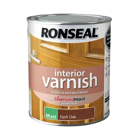 Ronseal Diamond Hard Interior Varnish Matt Dark Oak 750ml 5 Ronseal Diamond Hard Interior Varnish Matt Dark Oak 750ml - Image 3