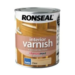 Ronseal Diamond Hard Interior Varnish Satin Clear 750ml -Paint Tool Store ronseal diamond hard interior varnish satin clear 750ml
