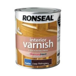 Ronseal Diamond Hard Interior Varnish Satin Deep Mahogany 750ml -Paint Tool Store ronseal diamond hard interior varnish satin deep mahogany 750ml