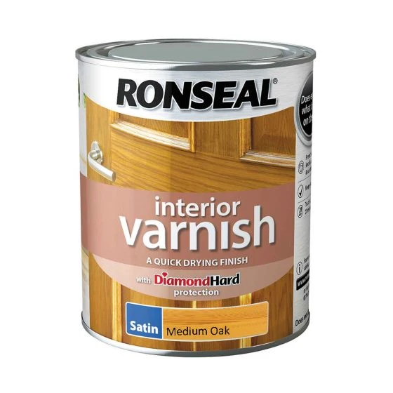 Ronseal Diamond Hard Interior Varnish Satin Medium Oak 750ml 5 Ronseal Diamond Hard Interior Varnish Satin Medium Oak 750ml - Image 3